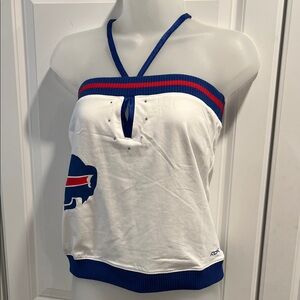 Reebok White and Blue Crop Top